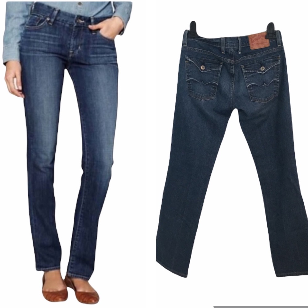 Lucky Sundown Straight Jeans Flap Pockets Size 27